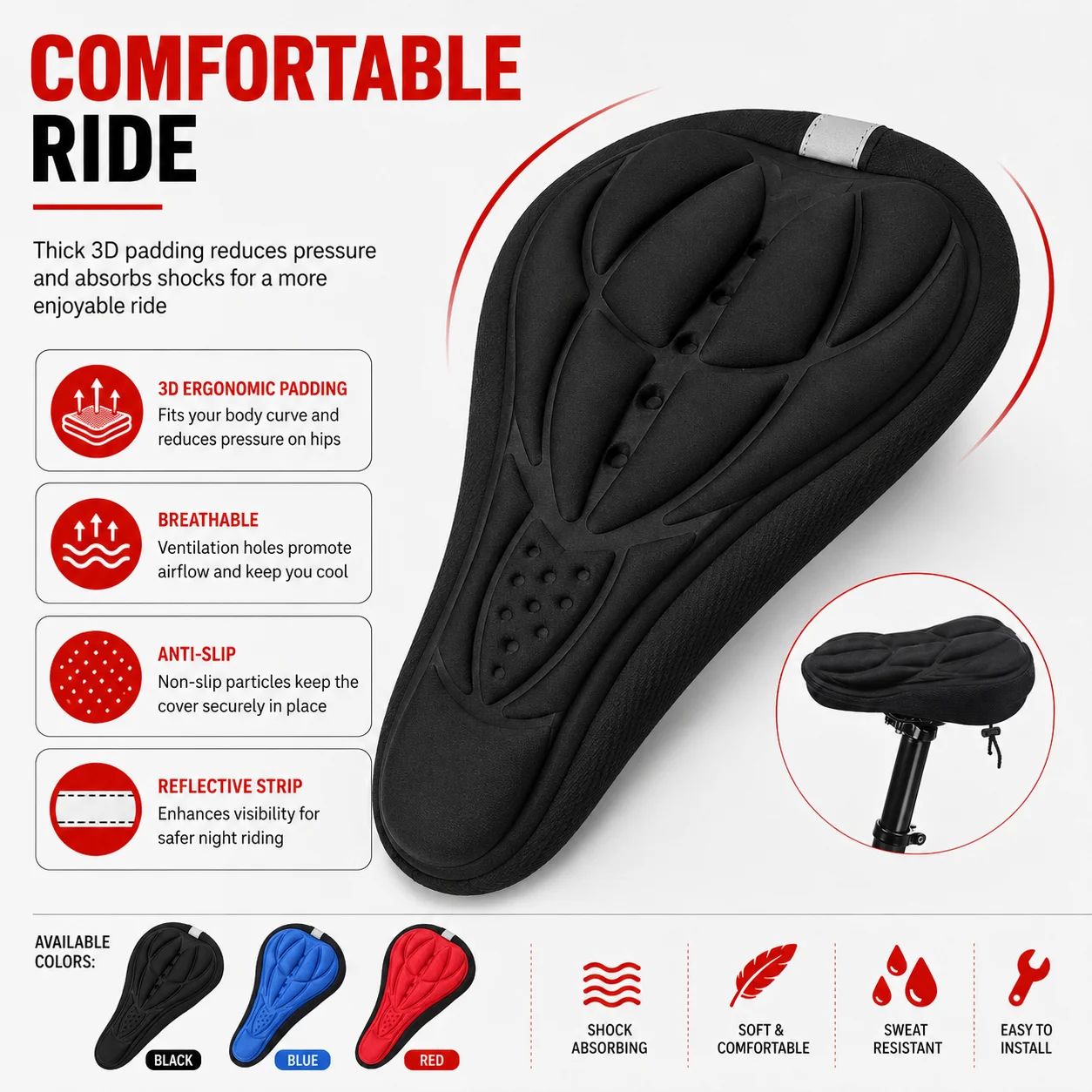 3D Soft Foam Padded Bicycle Sa - огляд і ціна Commuting By Bike