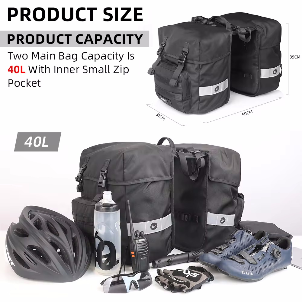 40L Bicycle Pannier Bag 2 in 1 - огляд і ціна Panniers Waterproof Rear